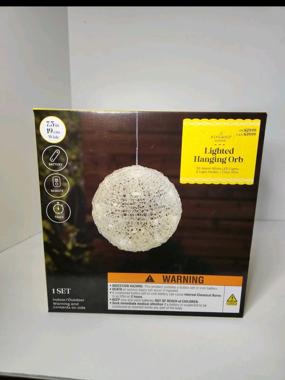 Ashland Clear String Woven Lighted Hanging Orb